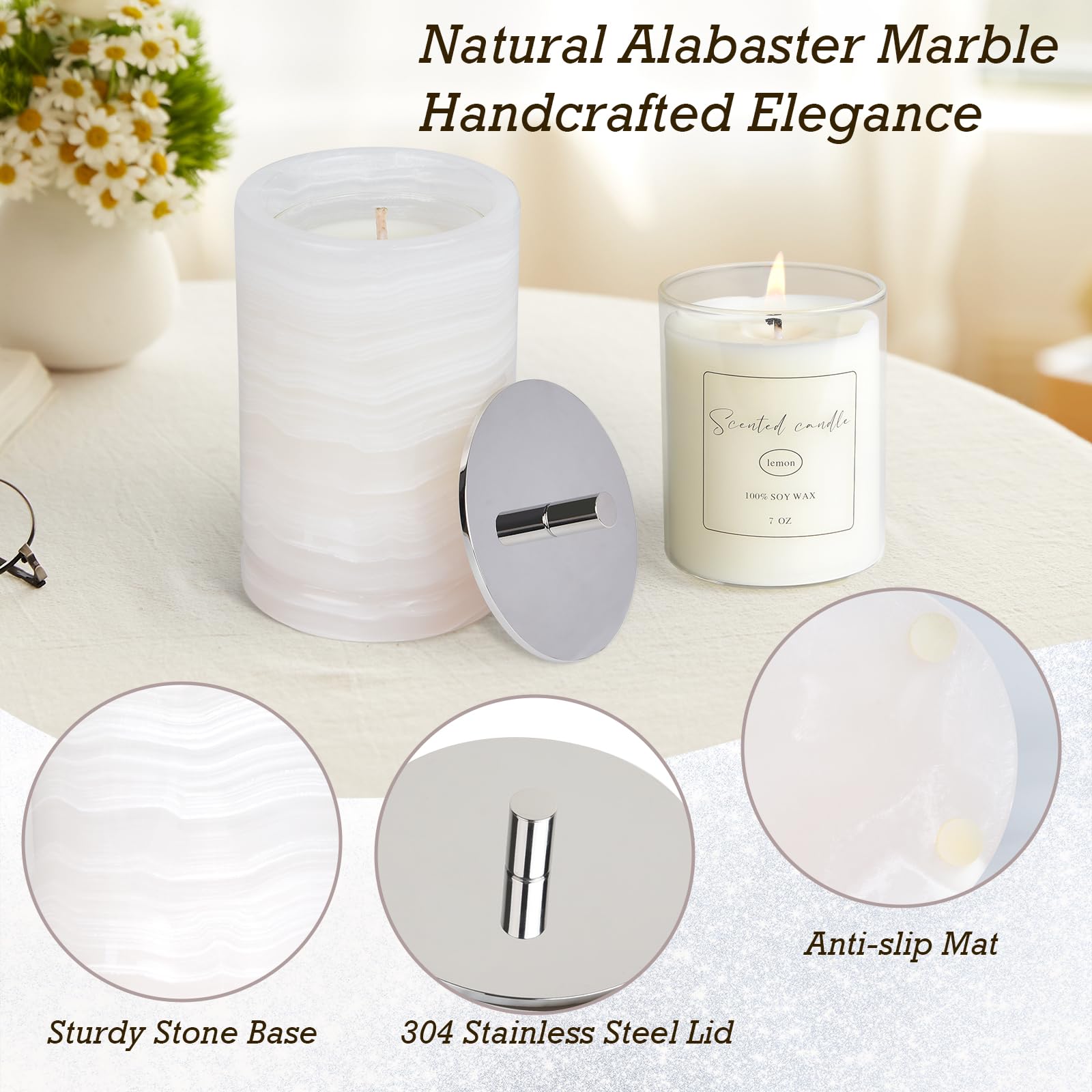 Story of Stone lemon-wax burn highlight bright citrus aroma with refined marble base.