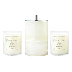 Story of Stone non-toxic wax feature signals clean-burning home fragrance.