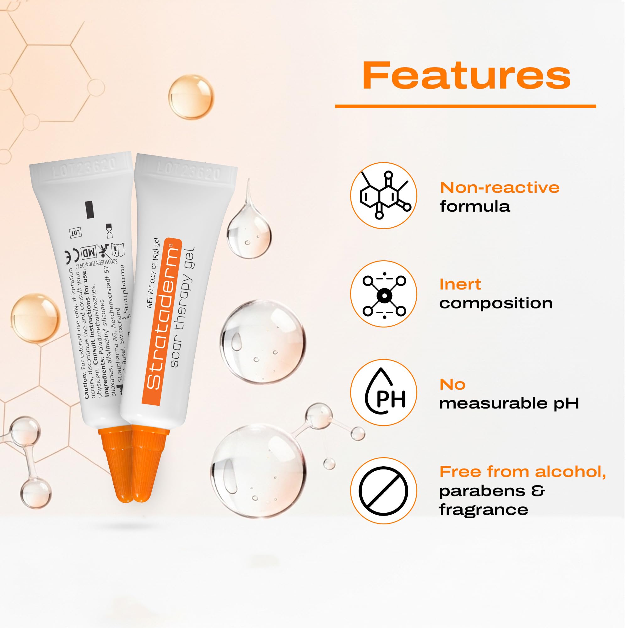 Strataderm Professional Scar Gel packaging cap highlights user-friendly design.