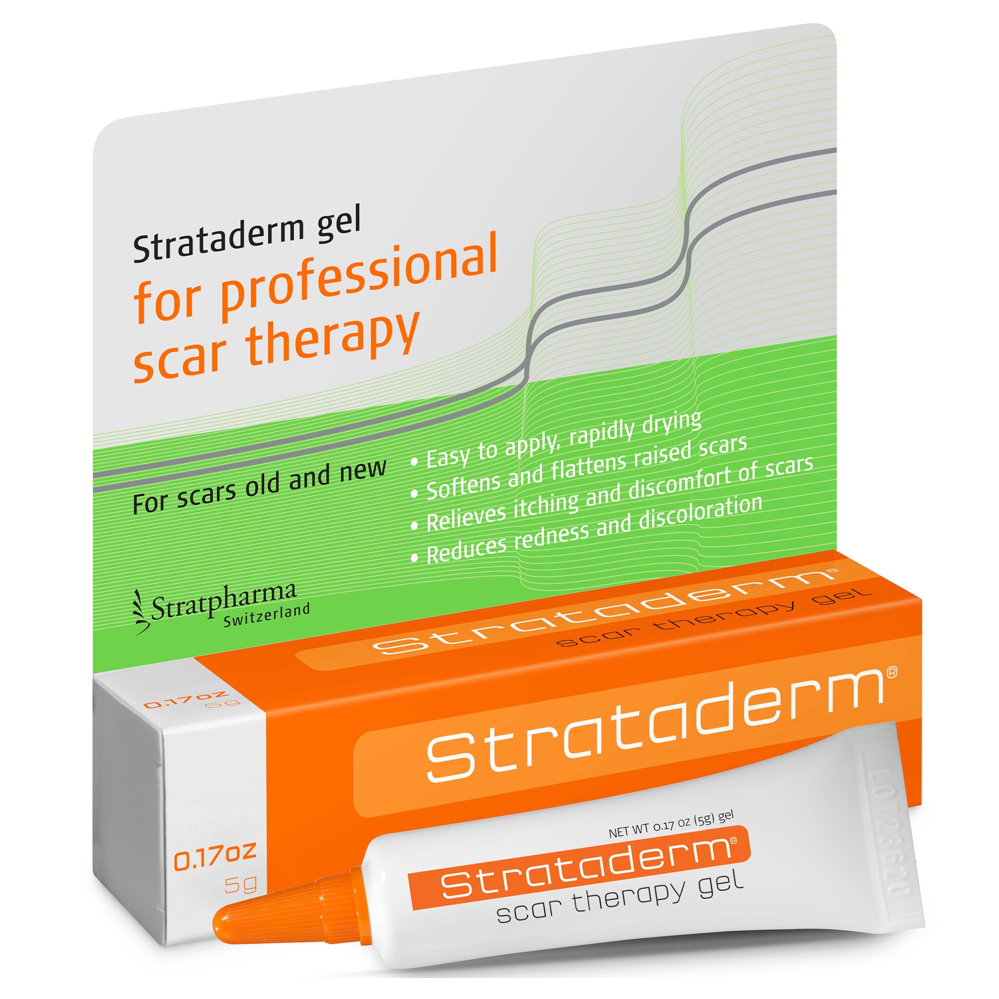 Strataderm Professional Scar Gel tube application for easy, precise scar treatment after injury.
