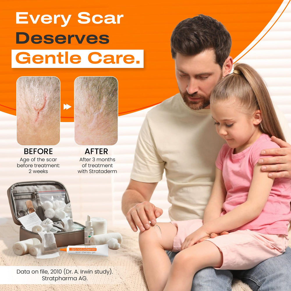 Strataderm Scar Gel on a new scar reducing irritation and redness