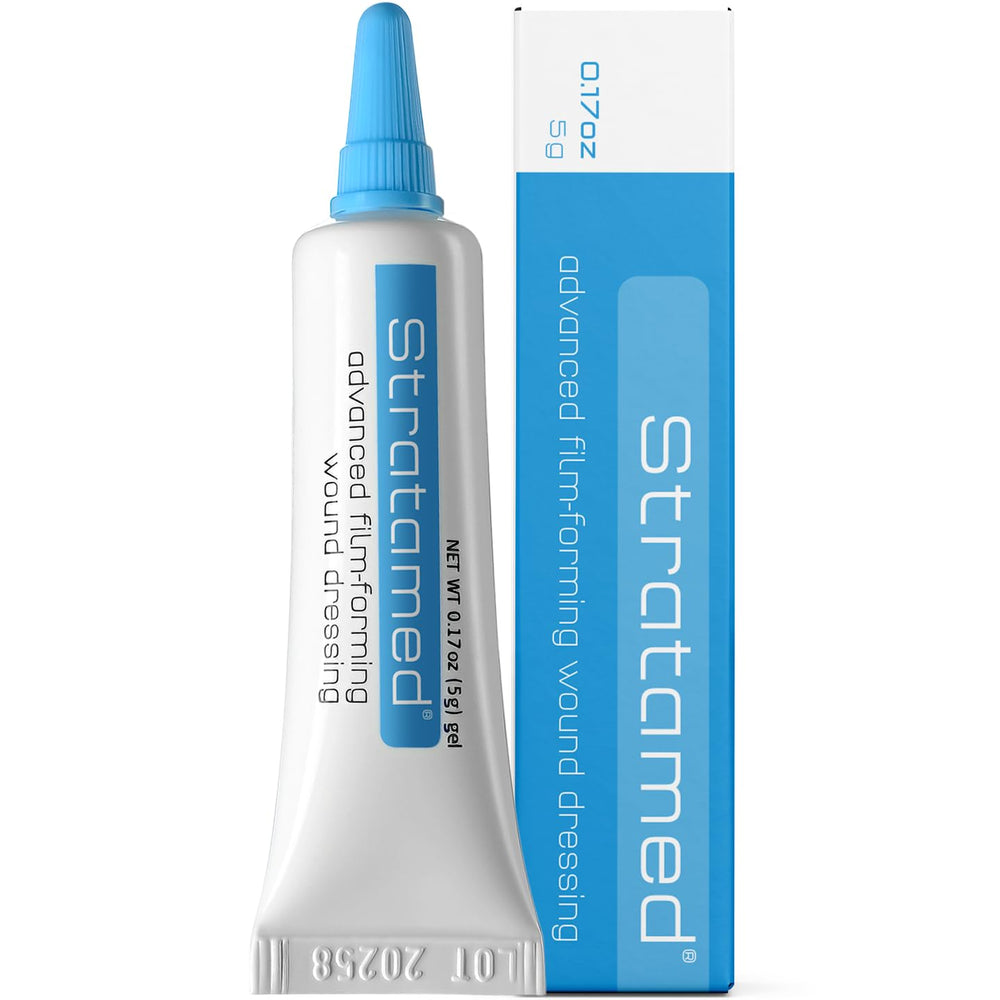 Stratamed advanced film-dressing application close-up for precise wound coverage.