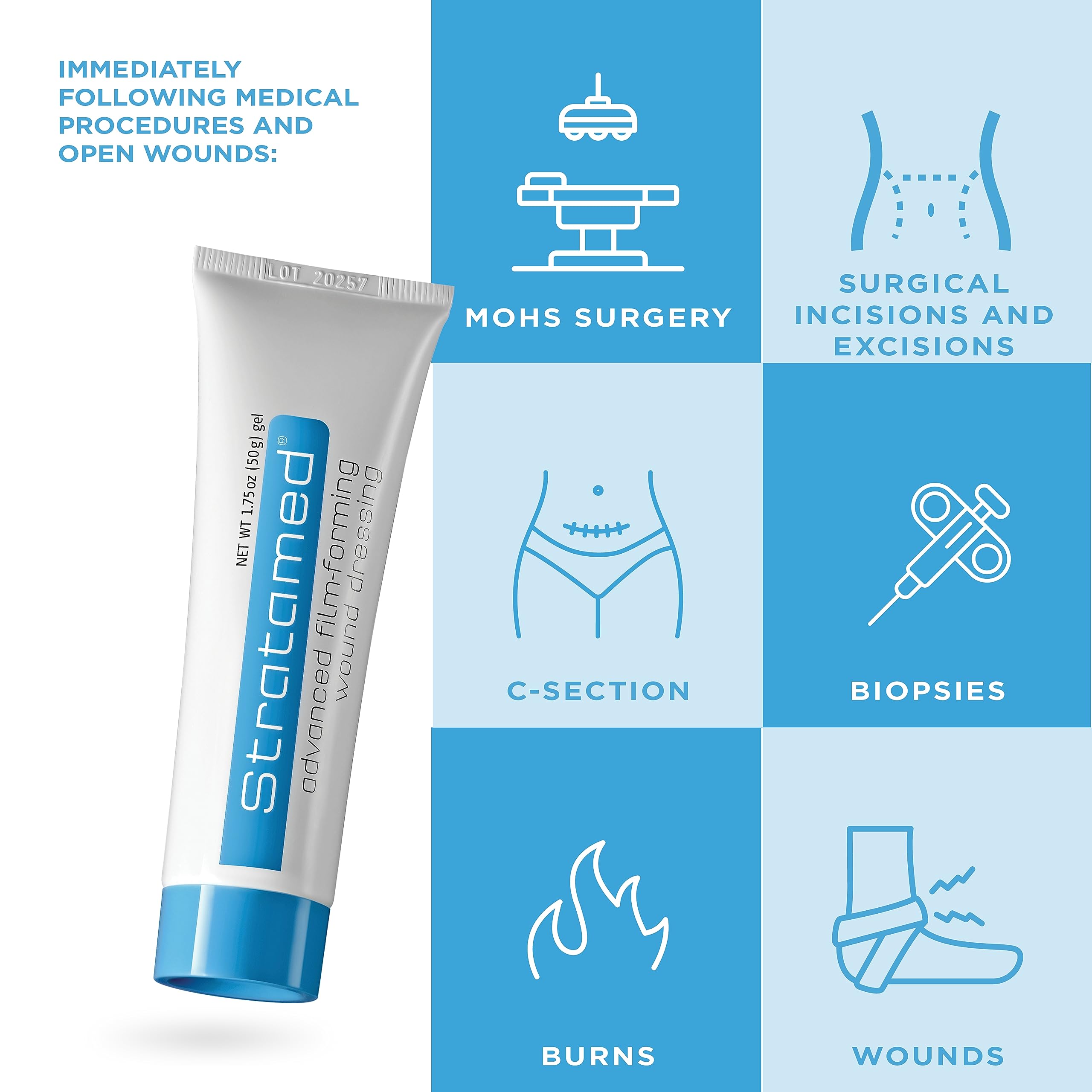 Stratamed moist wound-healing environment promotes comfortable healing.