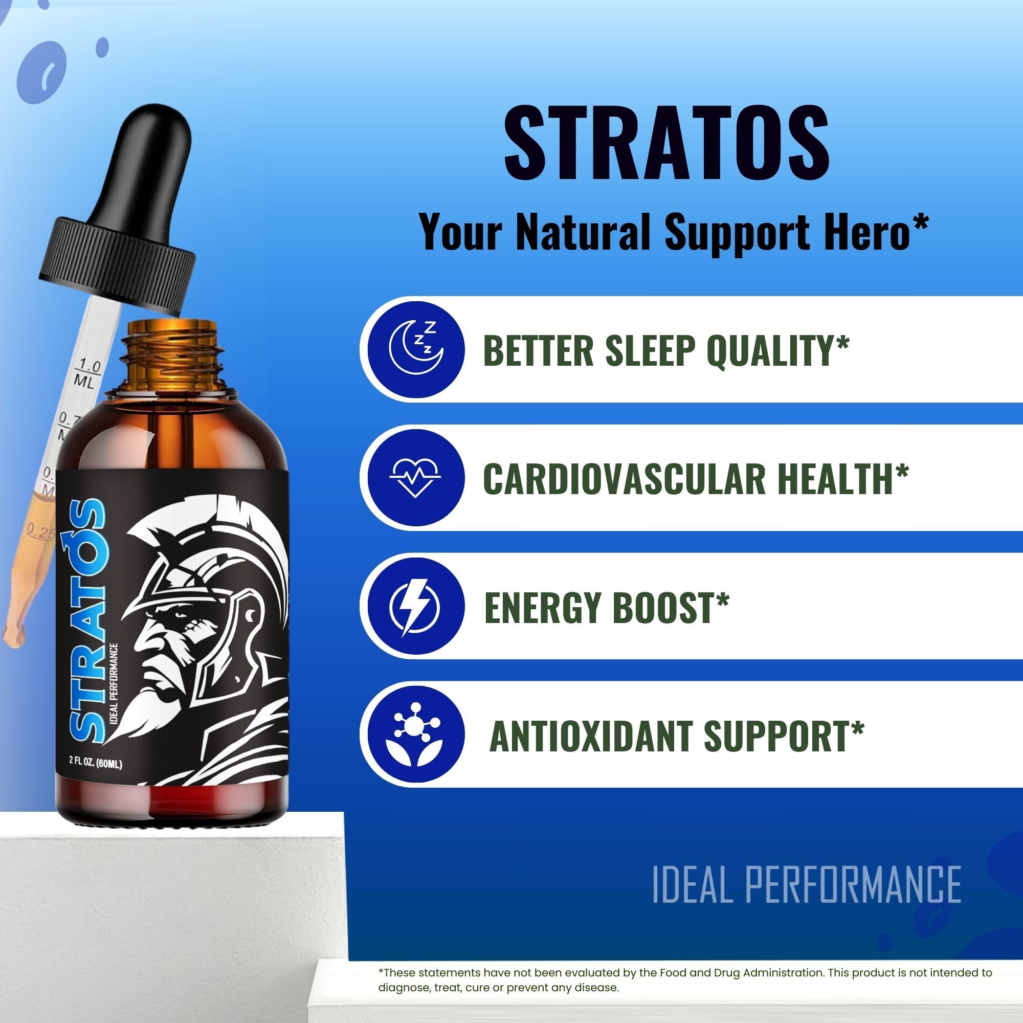 Dropper applicator for Stratos Drops liquid supplement