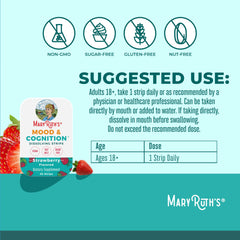 Strawberry-flavored dissolving strip ready to dissolve on tongue