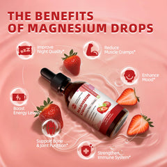 Strawberry flavored magnesium liquid drops being dispensed (1 ml)
