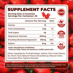Strawberry-flavored magnesium glycinate gummies