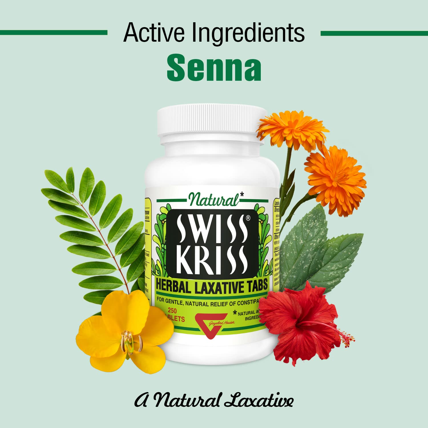 Strawberry leaves shown as part of Swiss Kriss herbal blend.