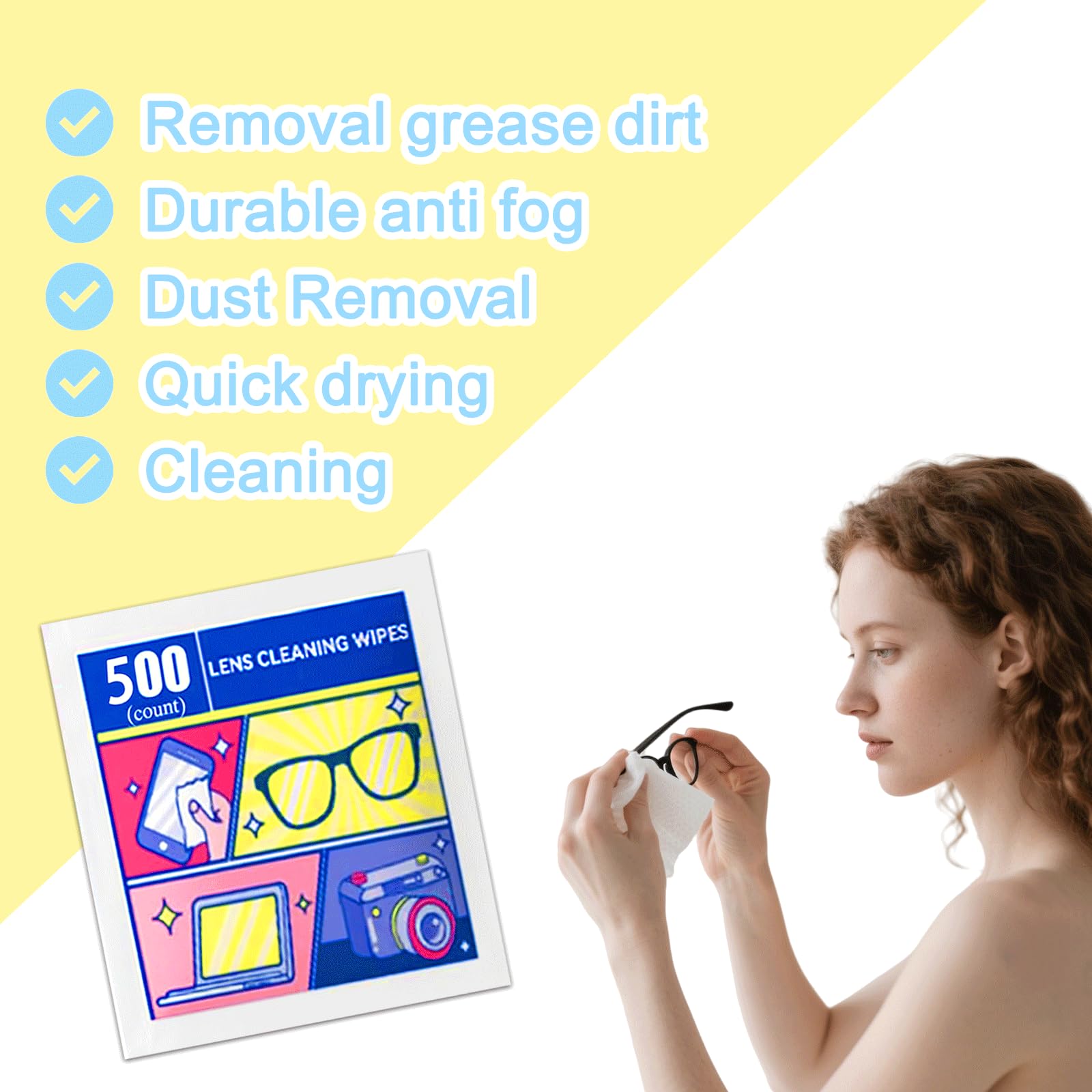 Streak-free clarity after using pre-moistened wipes
