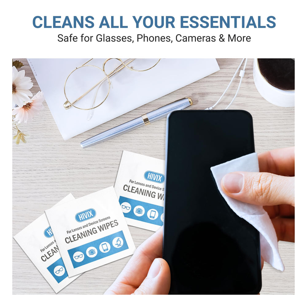 Streak-free, gentle cleaning with lens wipes