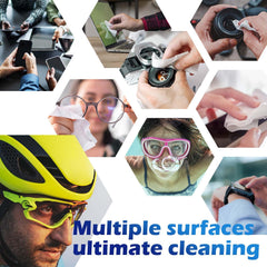 Streak-free and scratch-free lens cleaning wipes