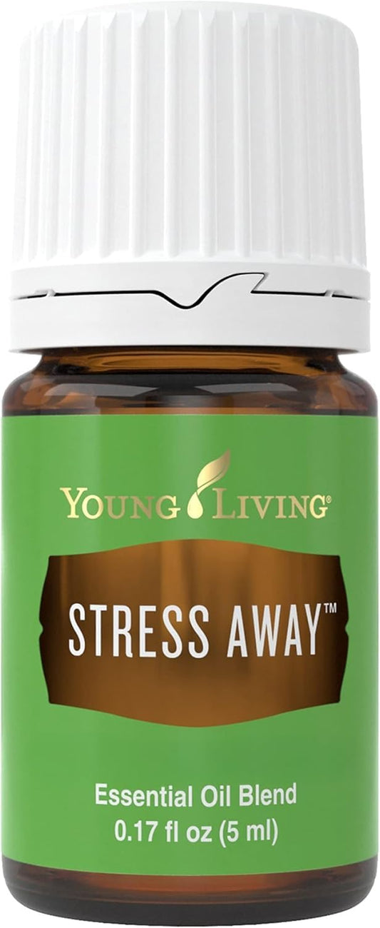 Young Living Stress Away essential oil blend bottle with vanilla-lime aroma