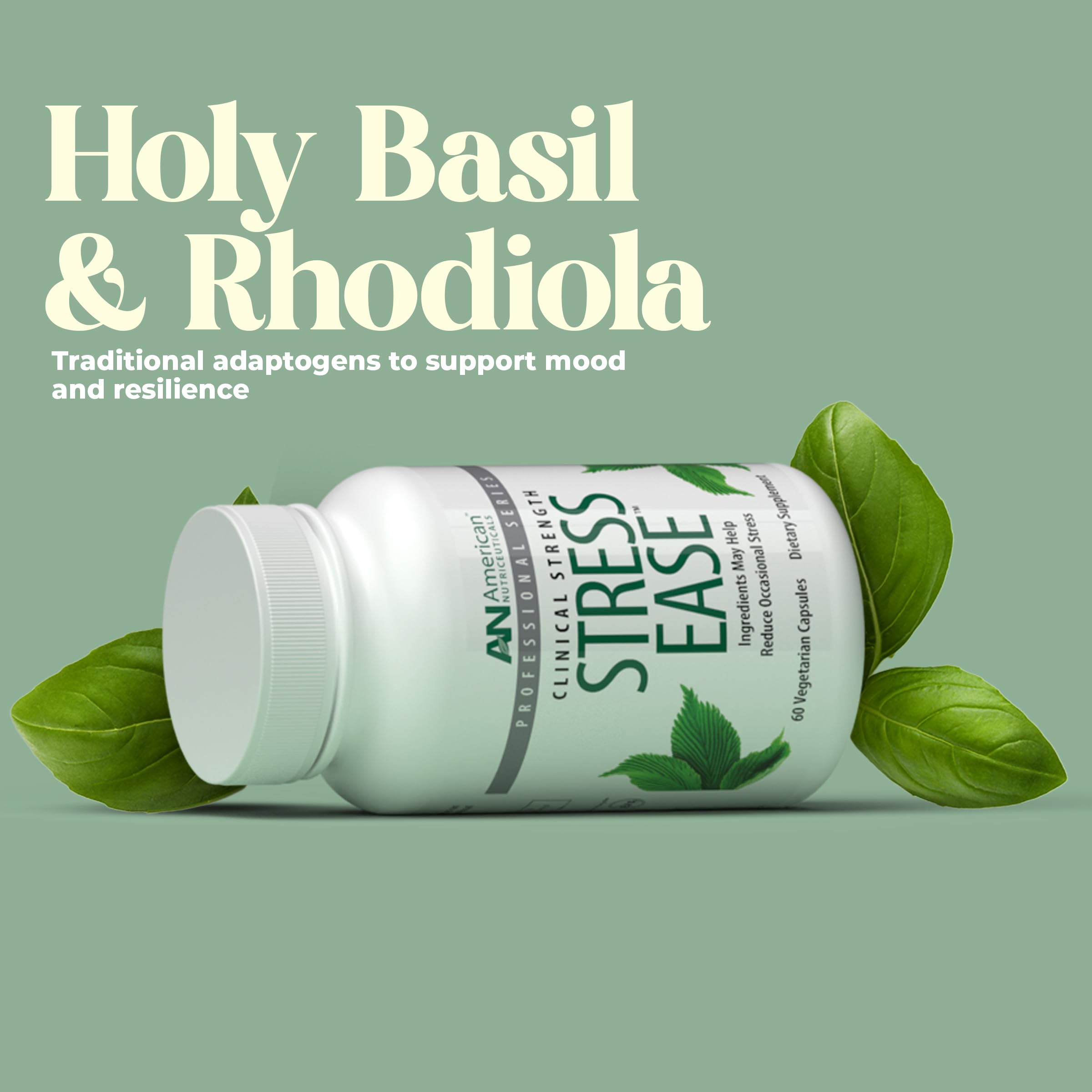 Two capsules serving size shown for Stress Ease