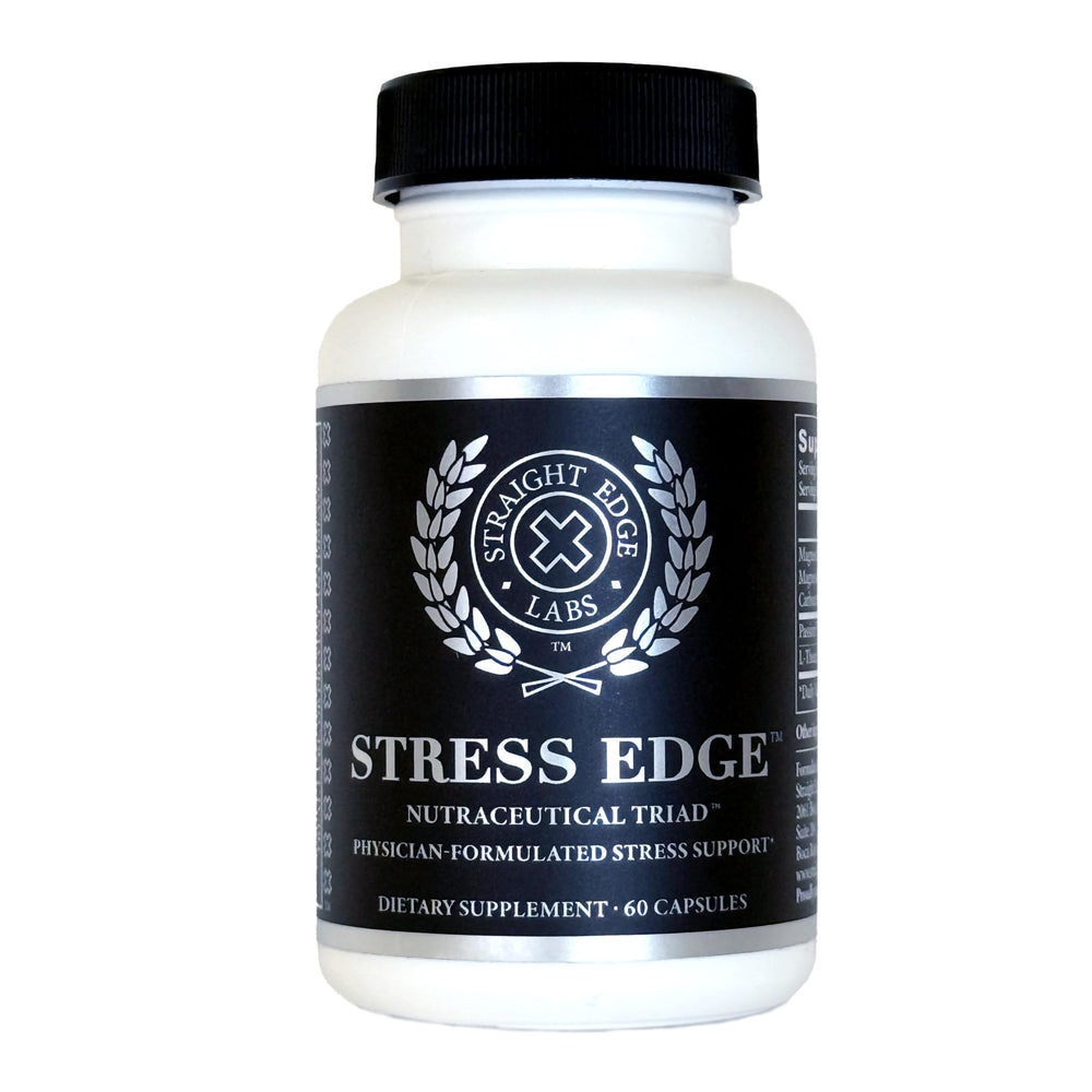Stress Edge bottle on white background