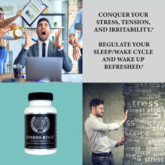 Nighttime sleep concept with Stress Edge packaging