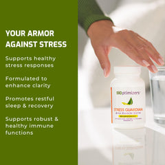 Close-up of Stress Guardian capsules inside the bottle