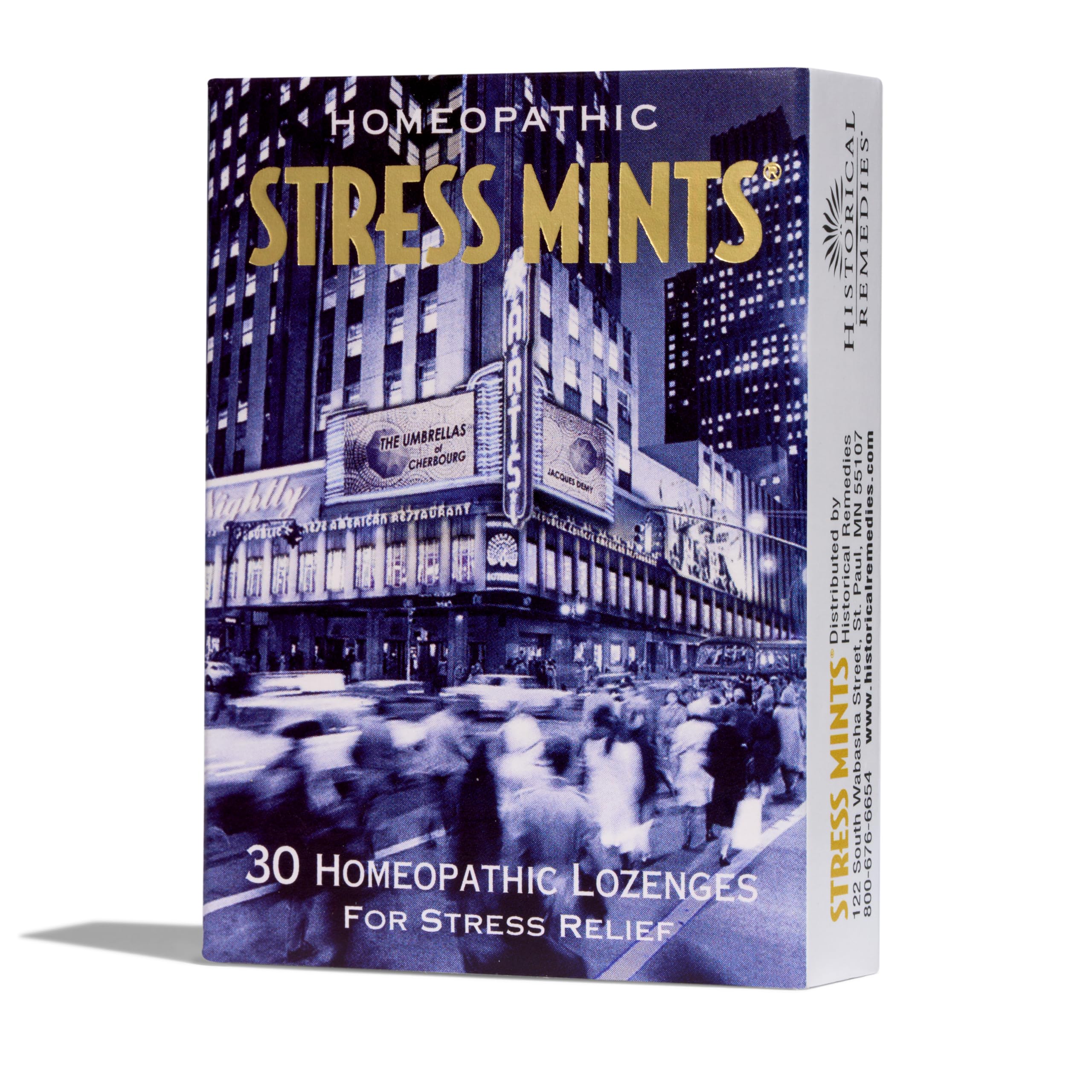 Front view of Historical Remedies Stress Mints (1 Pack) packaging