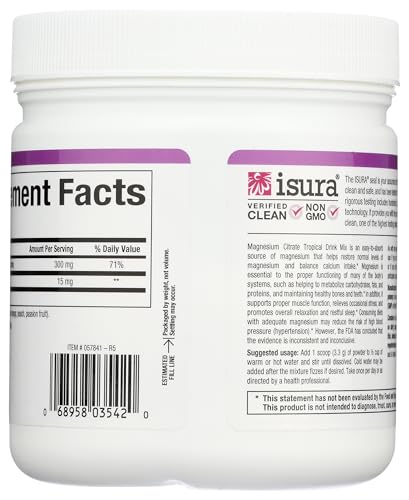 Back label showing ingredients and directions for Stress-Relax Tropical Drink Mix