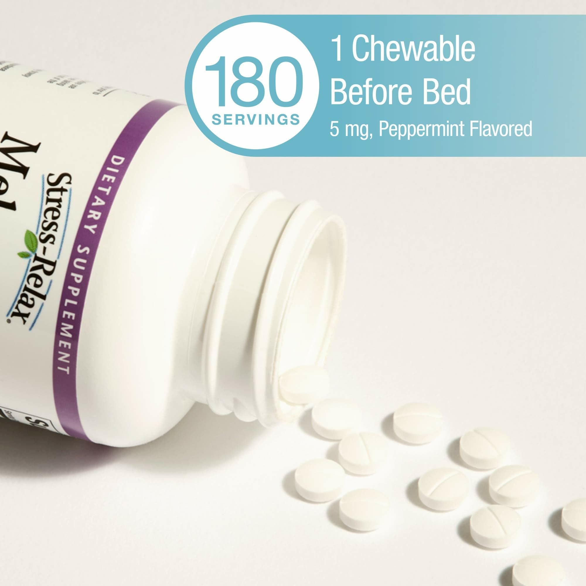 Chewed melatonin tablet showing texture and peppermint flavor