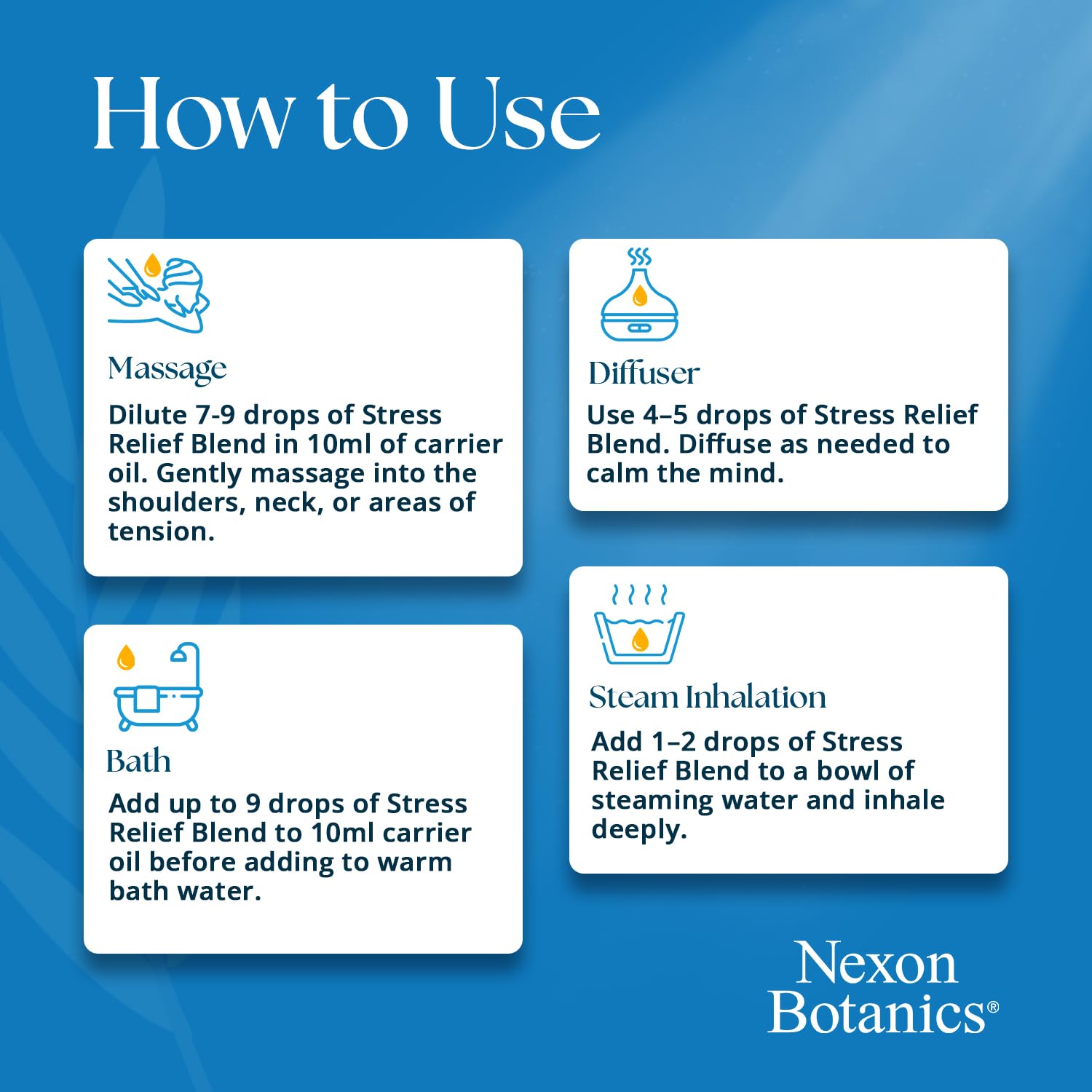 Calming essential oil for stress relief and relaxation
