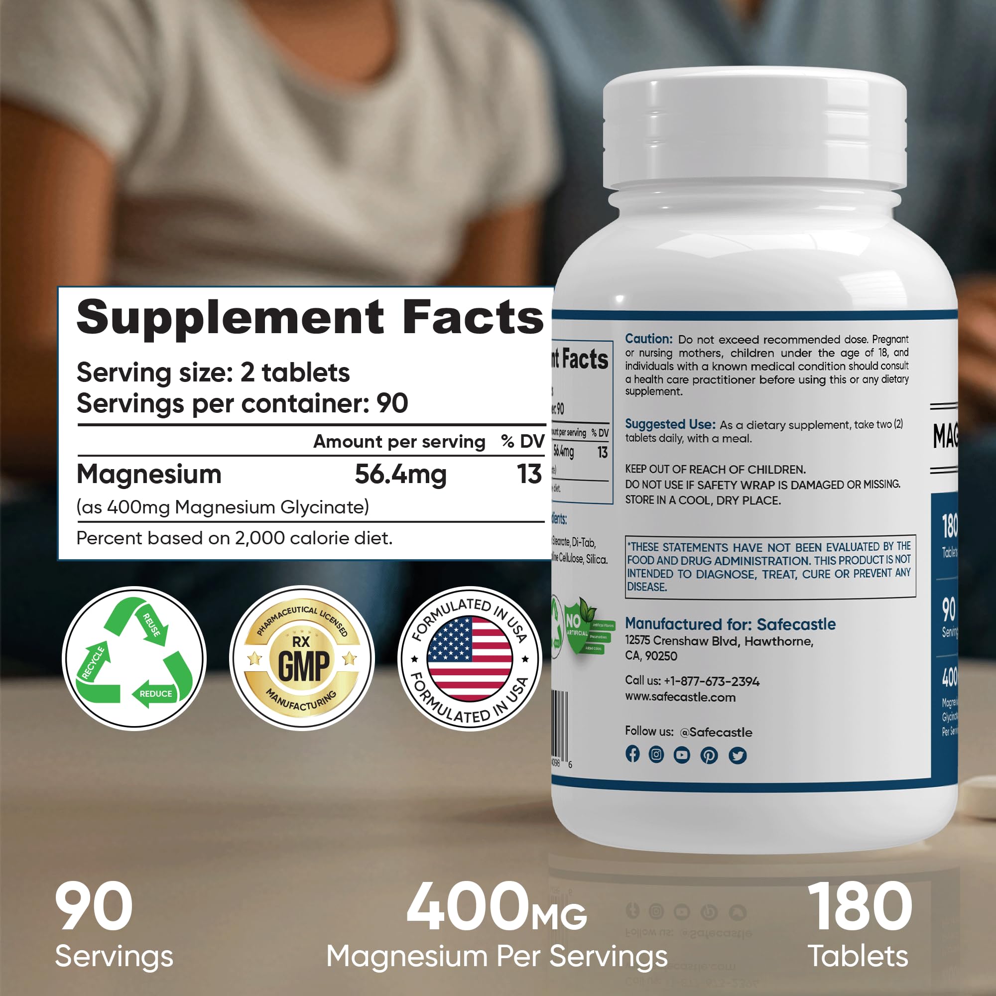Graphic showing stress relief, sleep support, and heart health