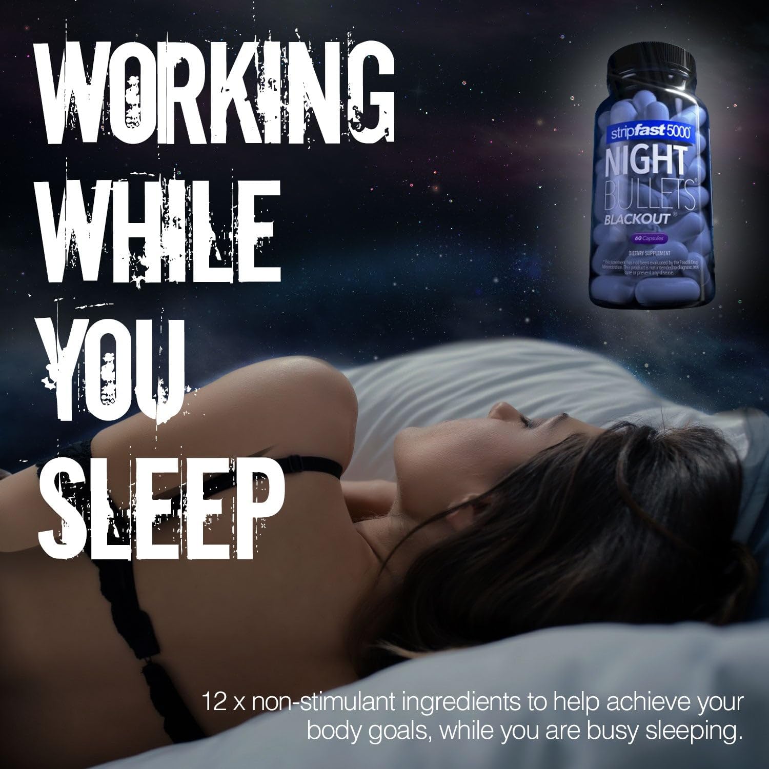Stripfast5000 Night Bullet Capsules bottle side view