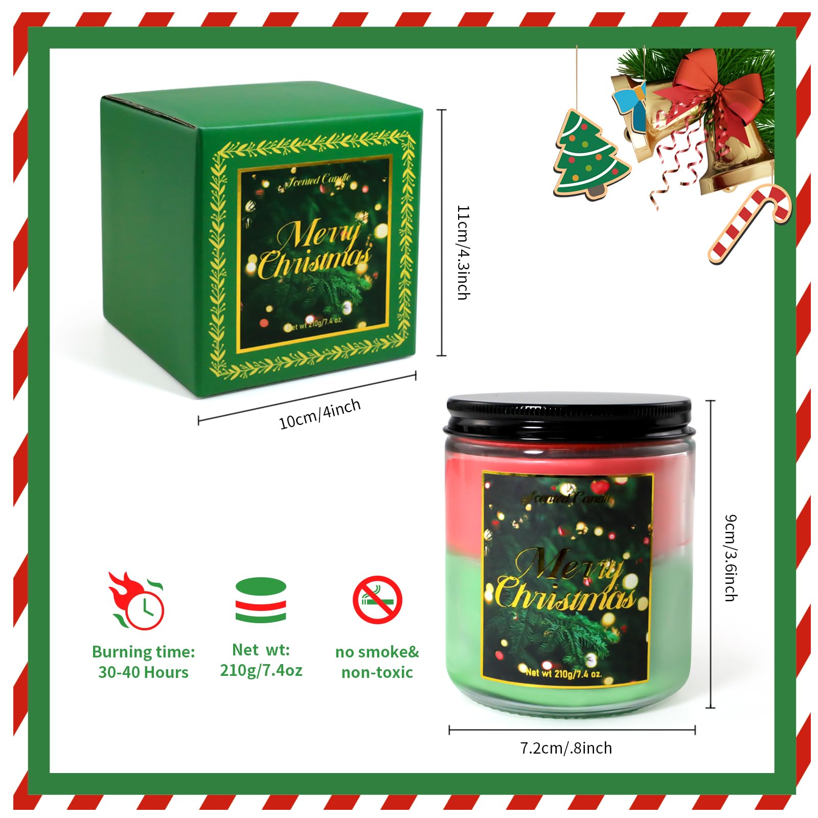 STRN candle beside a coffee mug showing 200g size and scale