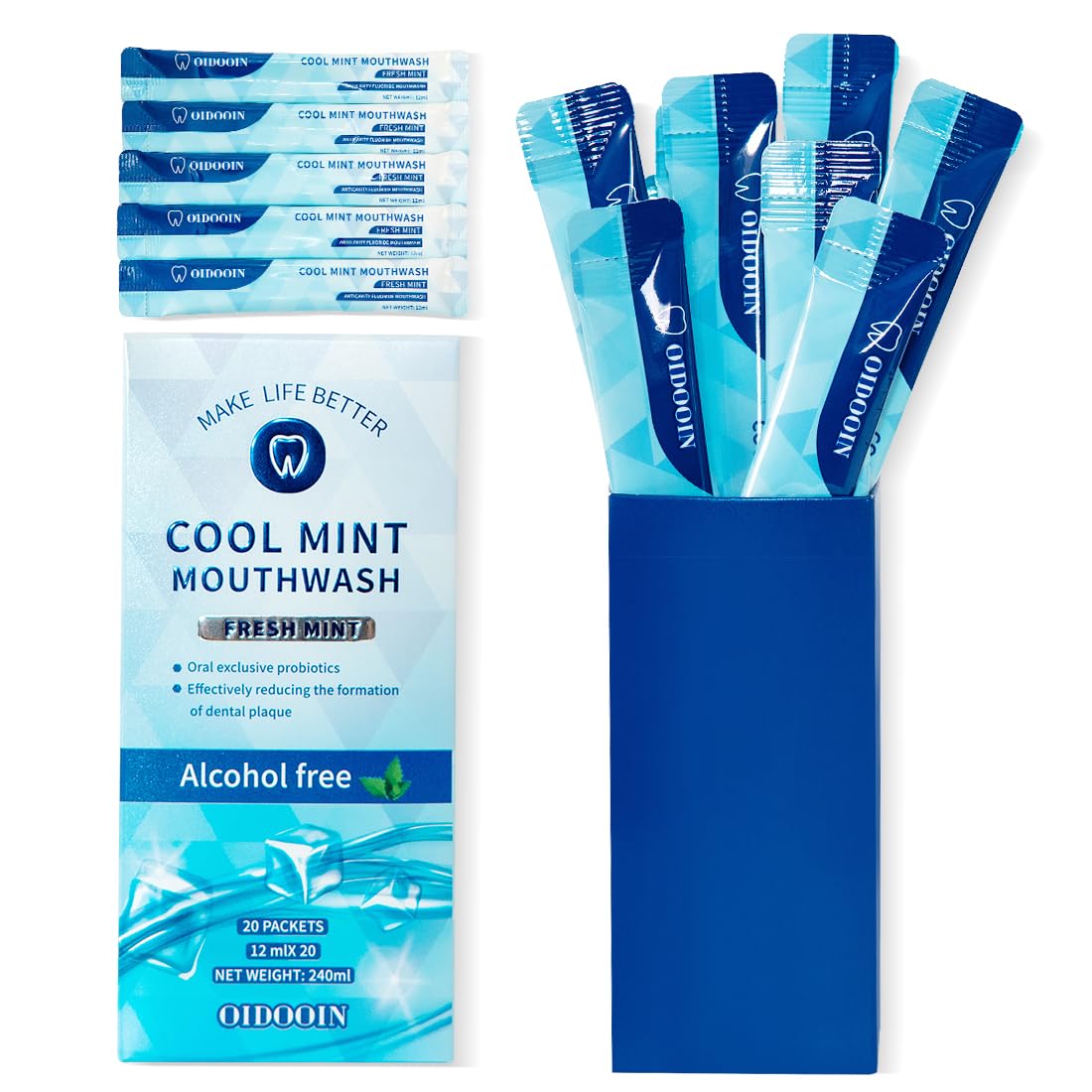 Bottle of Strong Mint Mouthwash Alcohol Free
