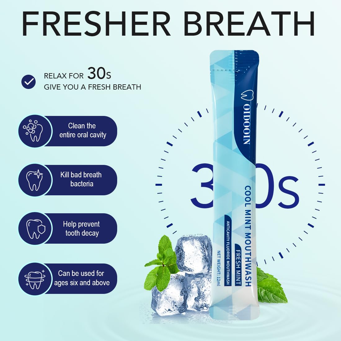 Fluoride free, non-alcoholic mouthwash for adults