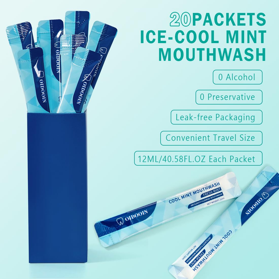 Fresh mint mouthwash packaging