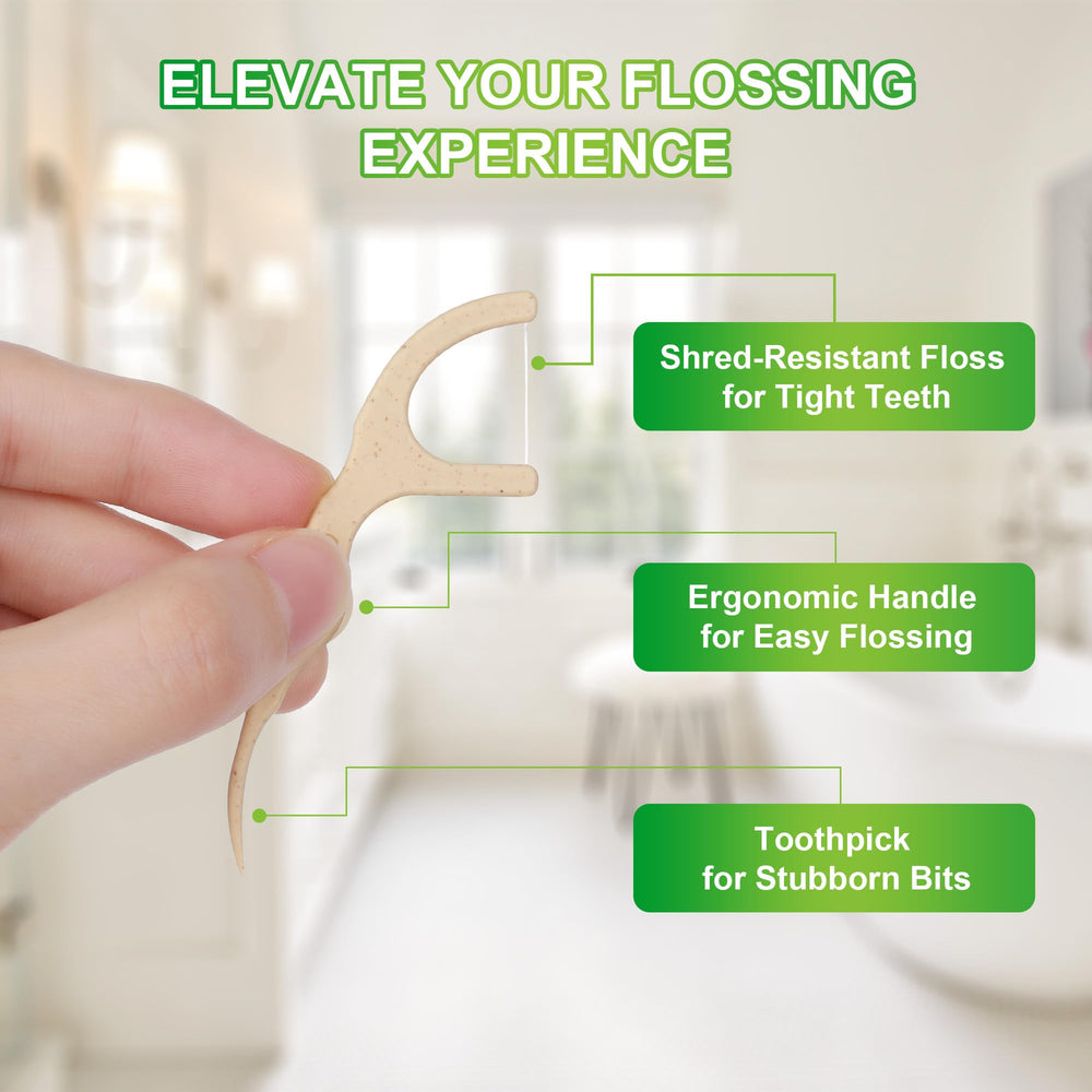 Mint-flavored, tear-resistant floss close-up