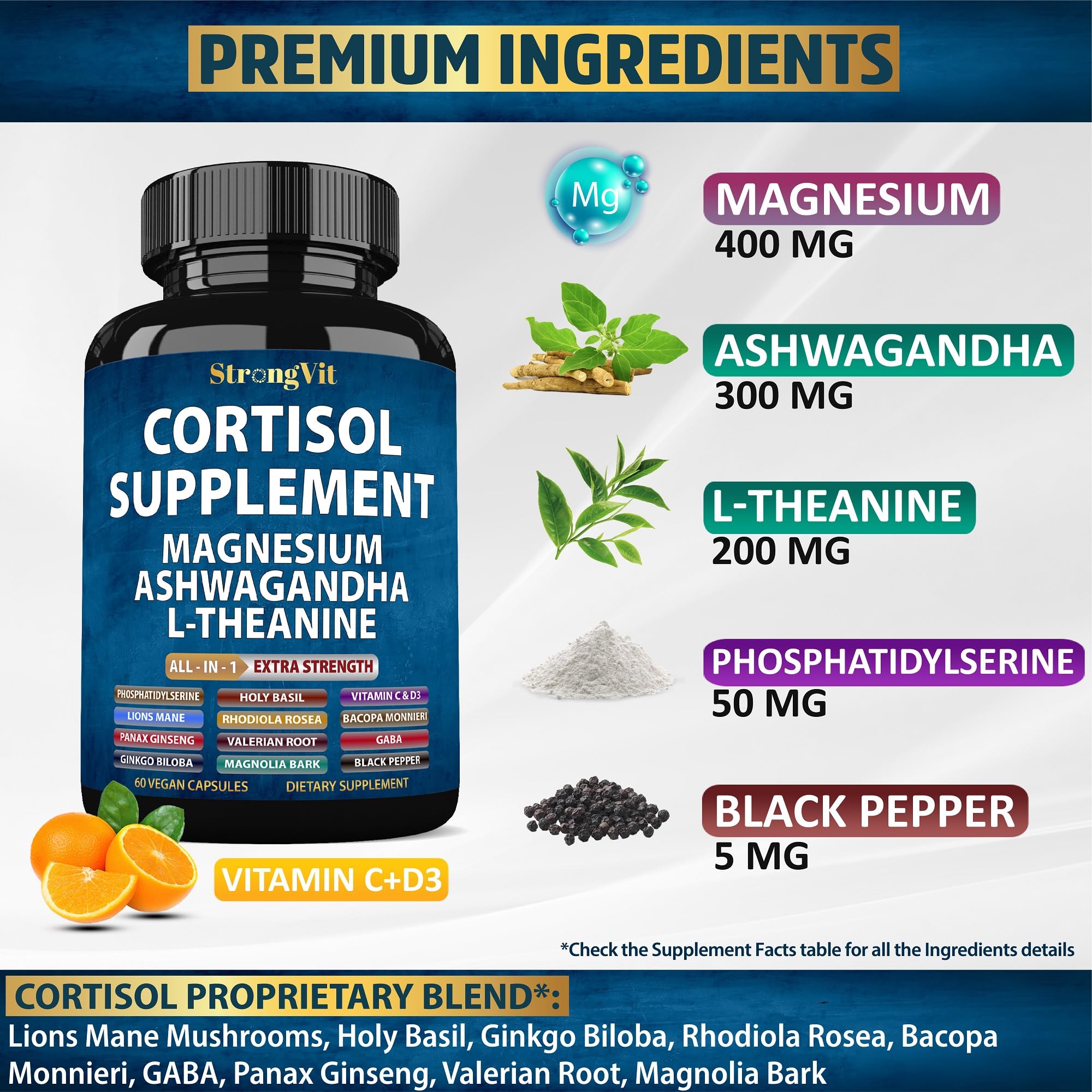 Label highlights ashwagandha, L-Theanine and magnesium glycinate ingredients