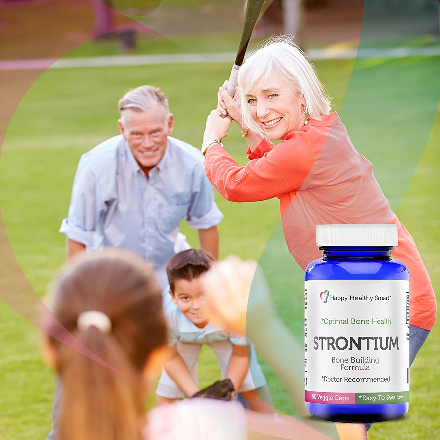 Illustration of strontium citrate supporting bone density