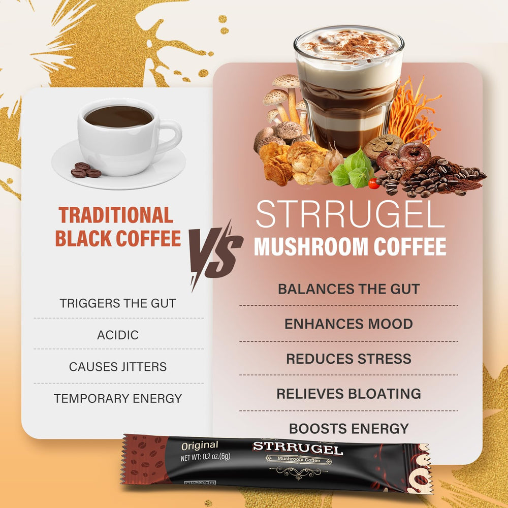 Strrugel 32-instant coffee sticks box ready for on-the-go caffeine.