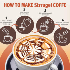 Sticks dissolving in hot water to make a cup of coffee