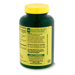 STS sticker on turmeric supplement packaging
