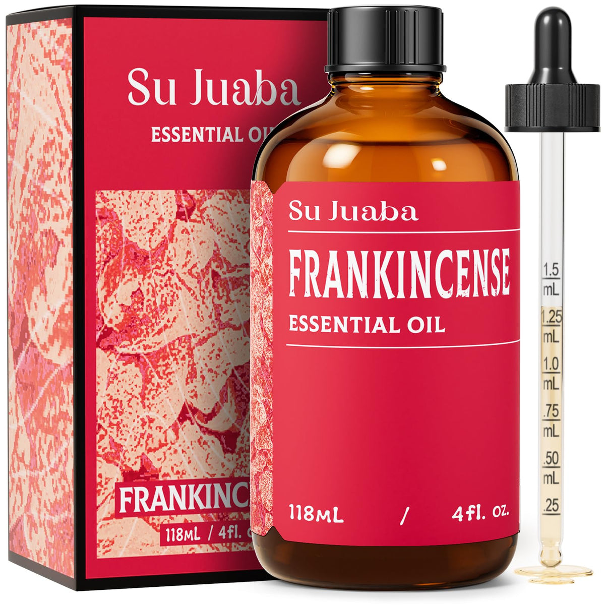 SU JUABA Frankincense Essential Oil bottle in amber glass (4oz/118ml)