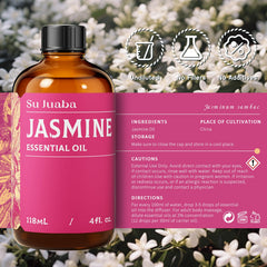 Amber glass bottle packaging of SU JUABA Jasmine Essential Oil
