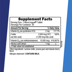 Non-GMO, preservative-free B vitamin sublingual tablets