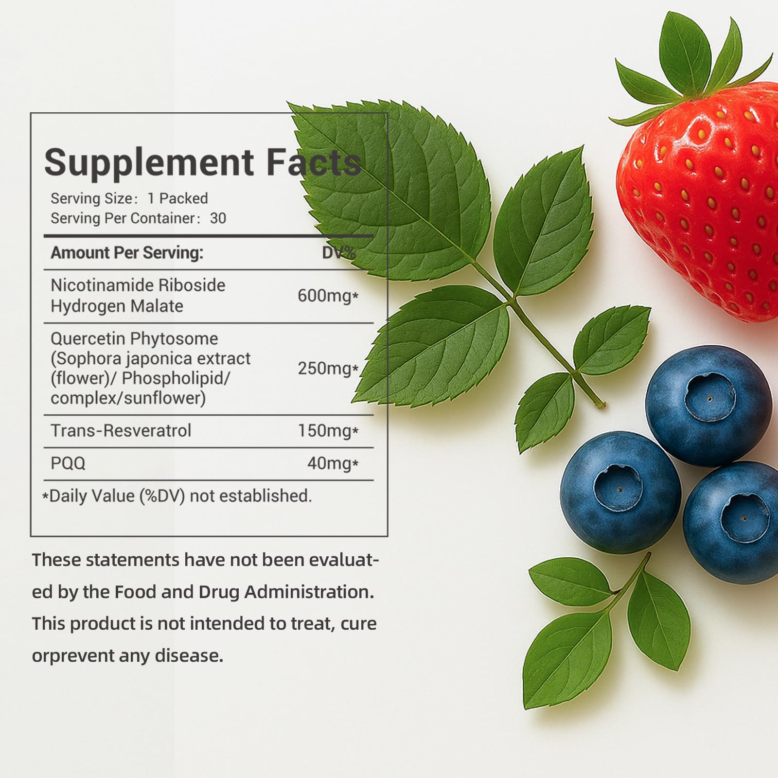 Sublingual liquid NAD+ formula in berry flavor for fast absorption