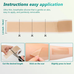 SUCONBE silicone scar tape pack shown for portable, on-the-go scar care