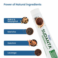 Sudanta toothpaste being used in daily oral care routine