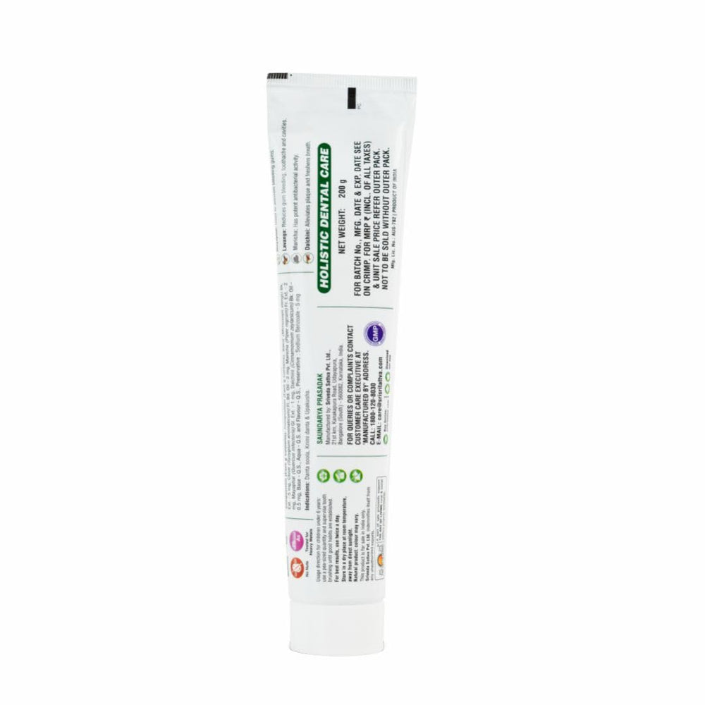 Close-up of Sudanta toothpaste ingredients including cloves and cinnamon