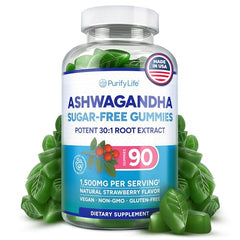 Bottle of Sugar-Free Ashwagandha Gummies - hero shot