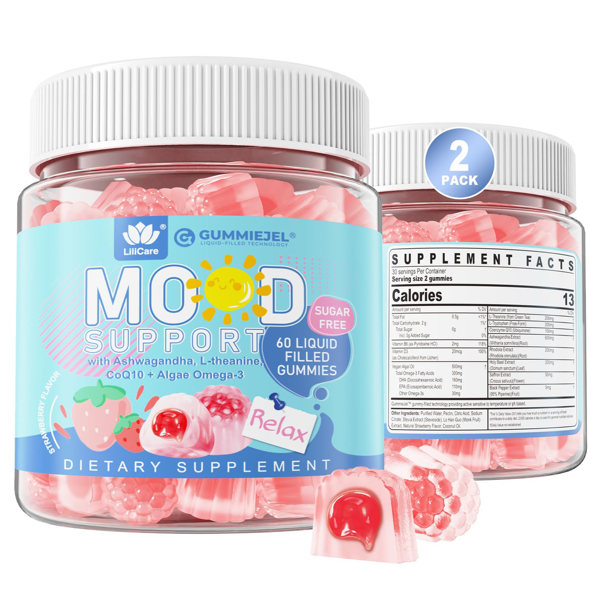 Front view of Sugar Free Ashwagandha Mood Support Gummies