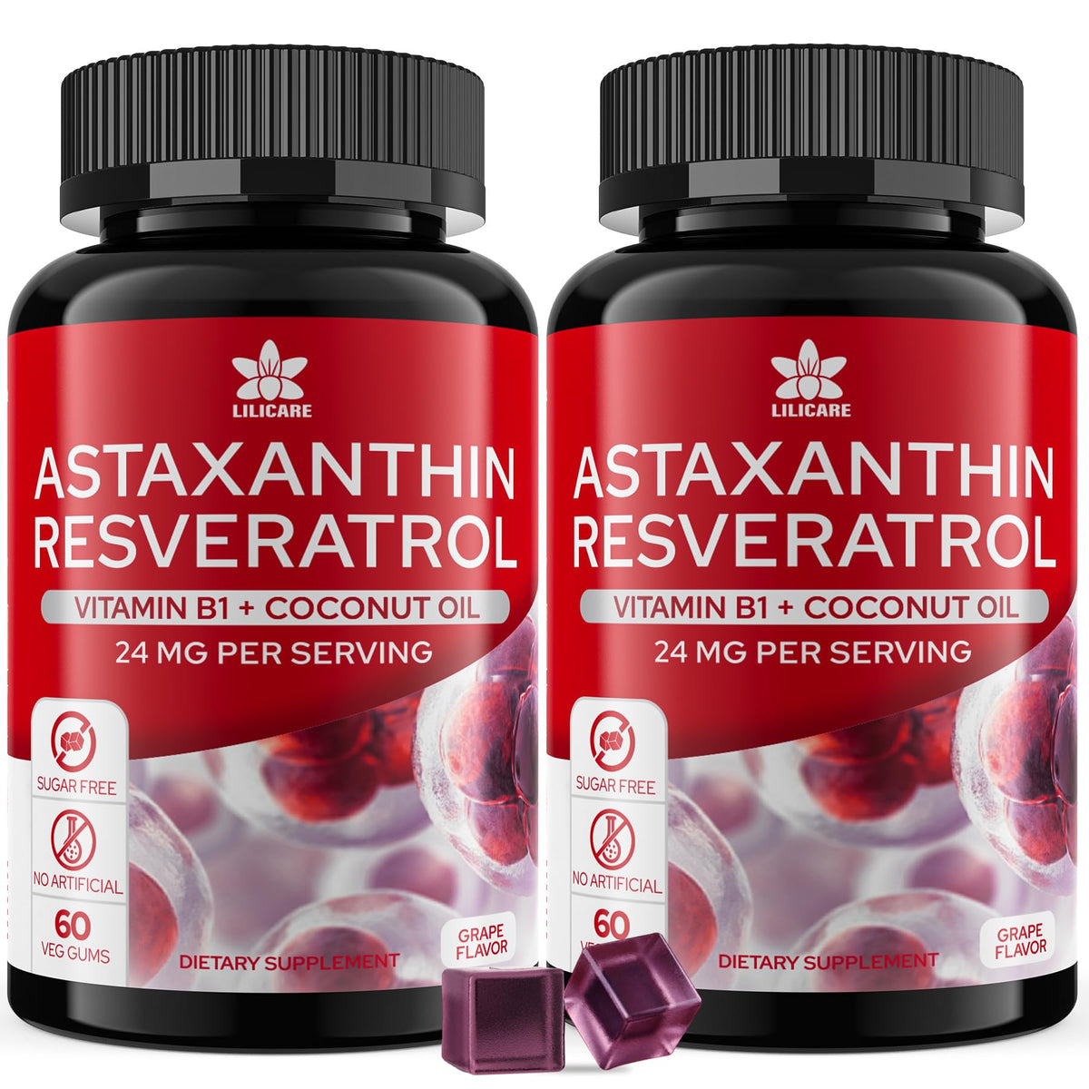 Sugar-free Astaxanthin 24mg Gummies bottle front