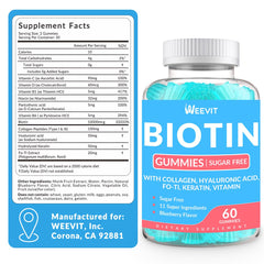 Sugar-free Biotin Gummies for women and men