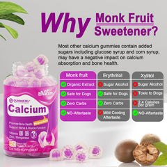 Bones, teeth and muscle health concept with gummies