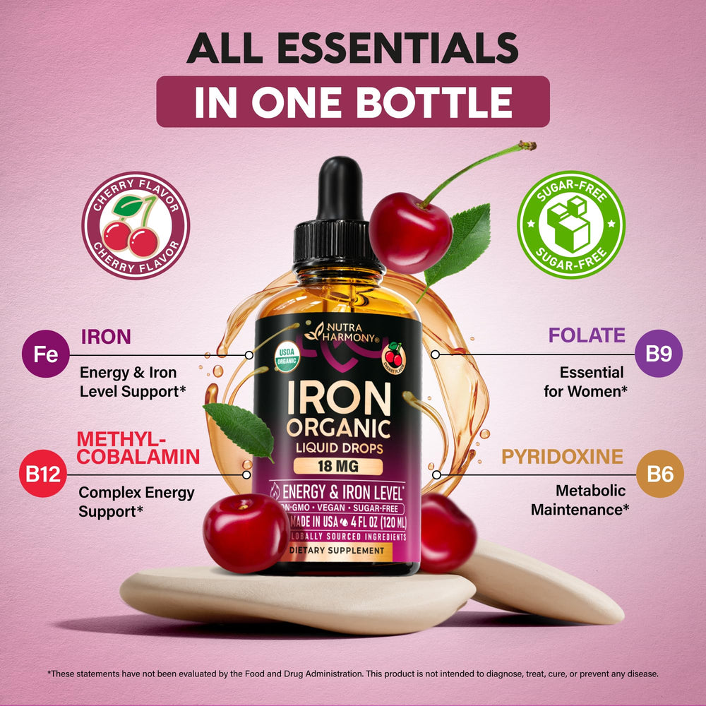 Sugar-free cherry iron drops label