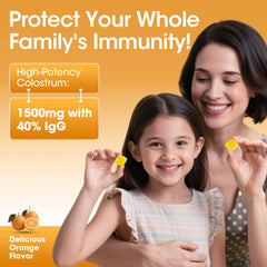 Back view showing nutrition facts for the colostrum gummies